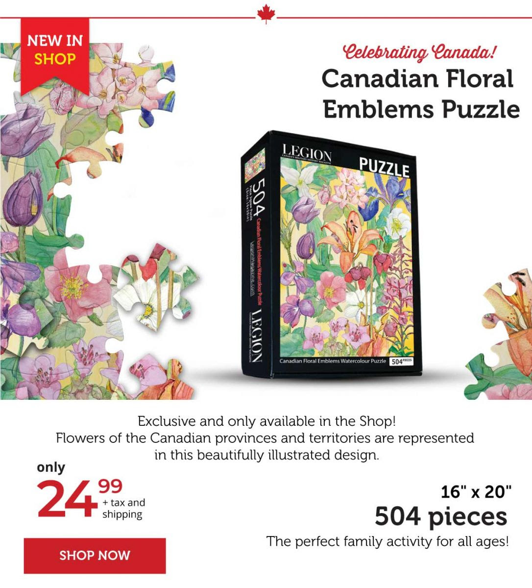 Canadian floral emblems puzzle