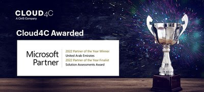 Cloud4C Awarded the 2022 Microsoft Partner of the Year - United Arab Emirates and adjudged Global Finalist for Solution Assessment