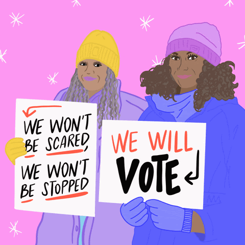 We won't be scared. We won't be stopped. We will vote.