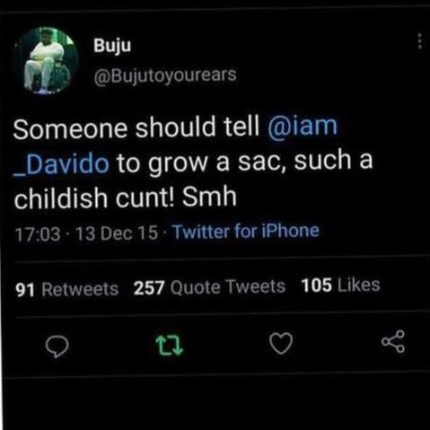 Singer Buju reacts as old tweets he shared calling out a number of Nigerian singers resurface