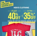 Flat 40% + Extra 35% off on Clothing, Footwear 
