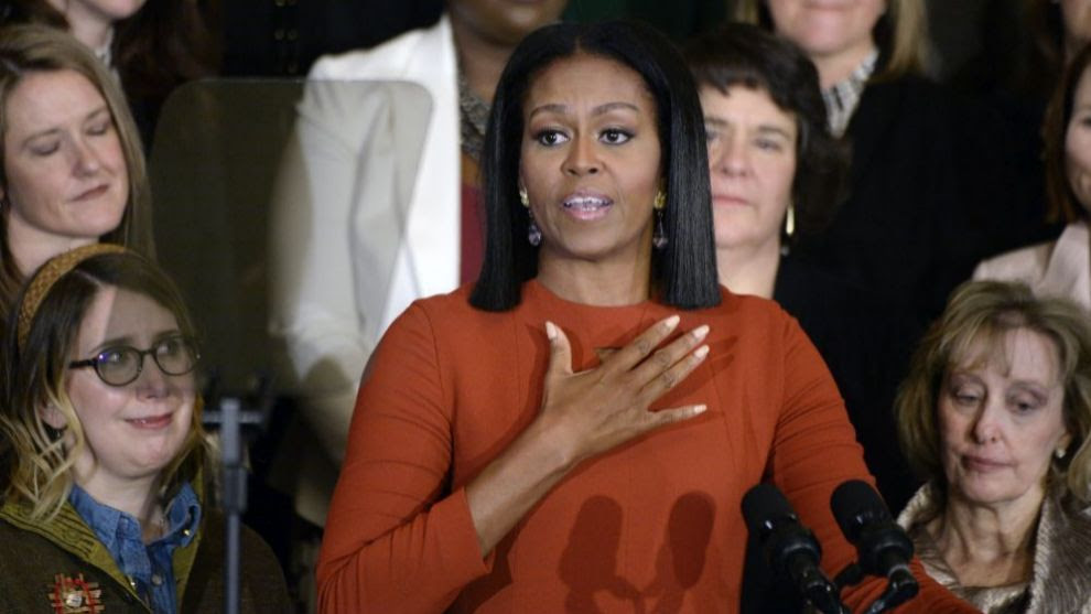 Michelle Obama en la ceremonia de 2017 de la Consejera Escolar del...