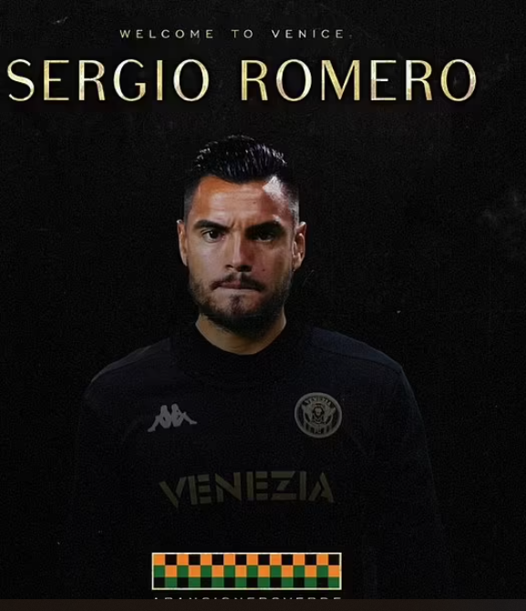 Ex-Manchester United goalkeeper Sergio Romero joins Serie A side Venezia on a free transfer until the end of the season 