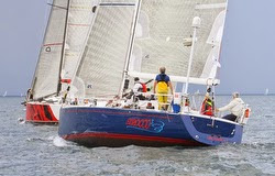 J/130s sailing Queens Cup Race off Milwaukee, WI