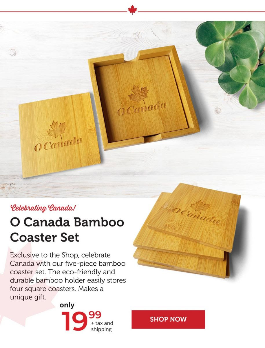 O Canada Bamboo Coaster Set