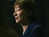 Senator Susan Collins delivers remarks at the Maine Chiefs of Police Association Winter Conference in South Portland, Maine, Friday, Feb. 7, 2020. (Shawn Patrick Ouellette/Portland Press Herald via AP)