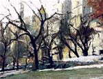 A Cold Central Park (10.5" x 8.5" oil on canvas sheet - no frame) - Posted on Thursday, February 19, 2015 by Ramon DelRosario