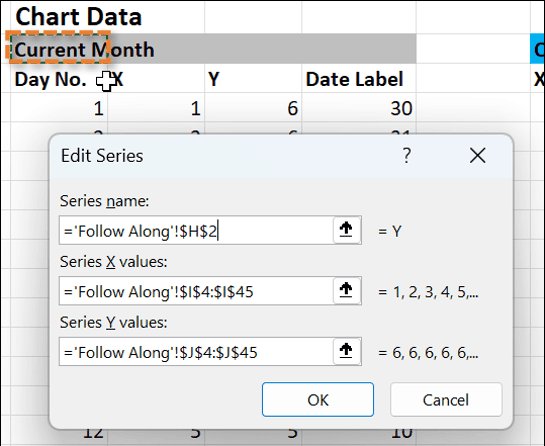 Create a progress chart that looks like a calendar and shows which days