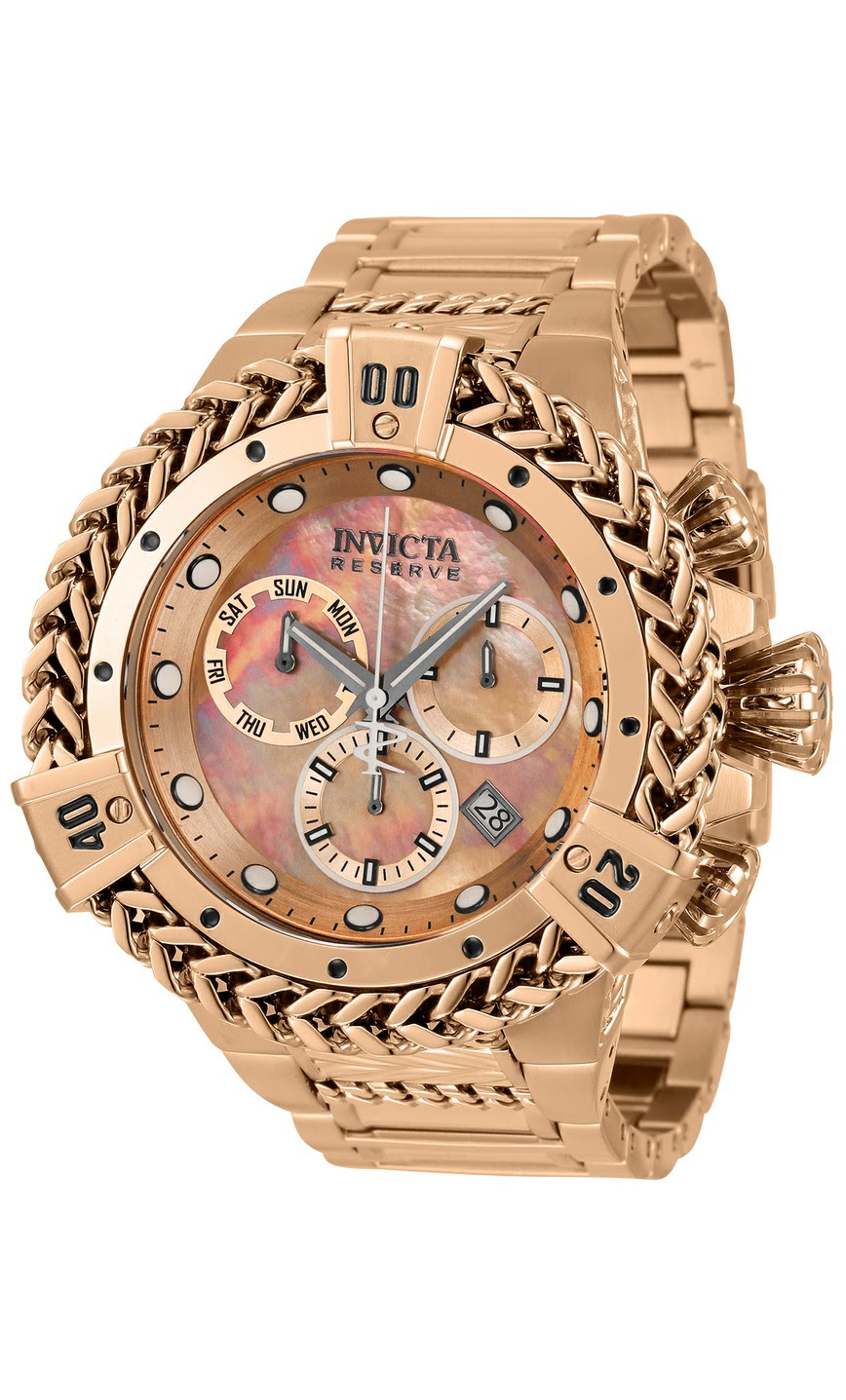 Invicta Reserve Herc Quartz Men's Watch - 53mm Stainless Steel Case, Stainless Steel Band, Rose Gold (34838)
