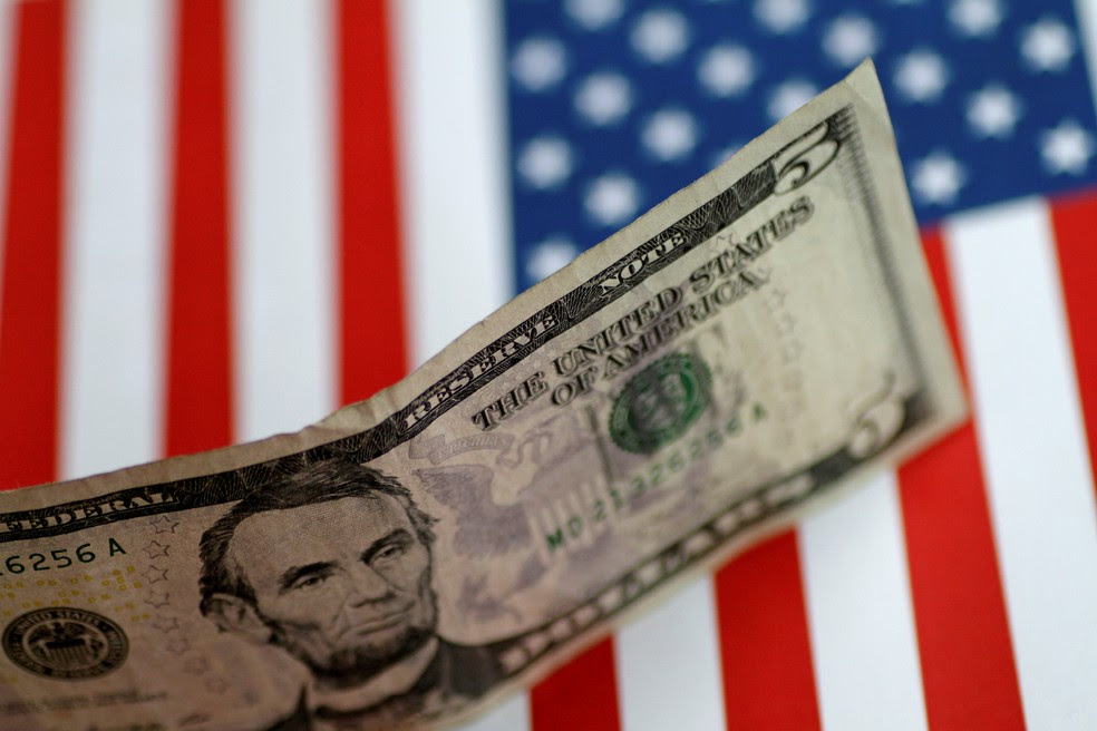 Nota de US$ 5 dólares — Foto: REUTERS/Thomas White