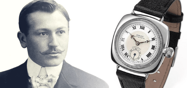 Rolex founder Hans Wilsdorf, the original 1926 Rolex Oyster.