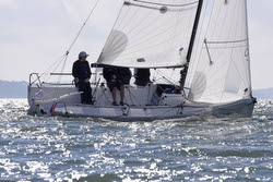 J/70 sailing upwind- UK Nationals on solent