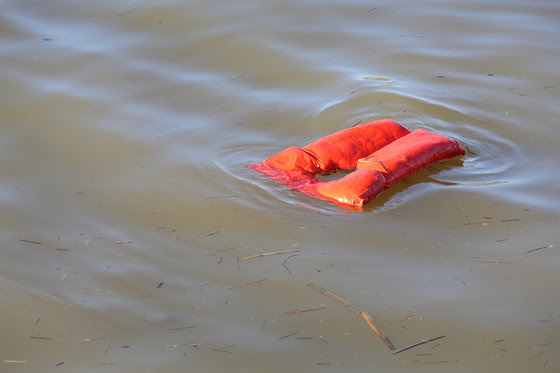 life jacket floating on water