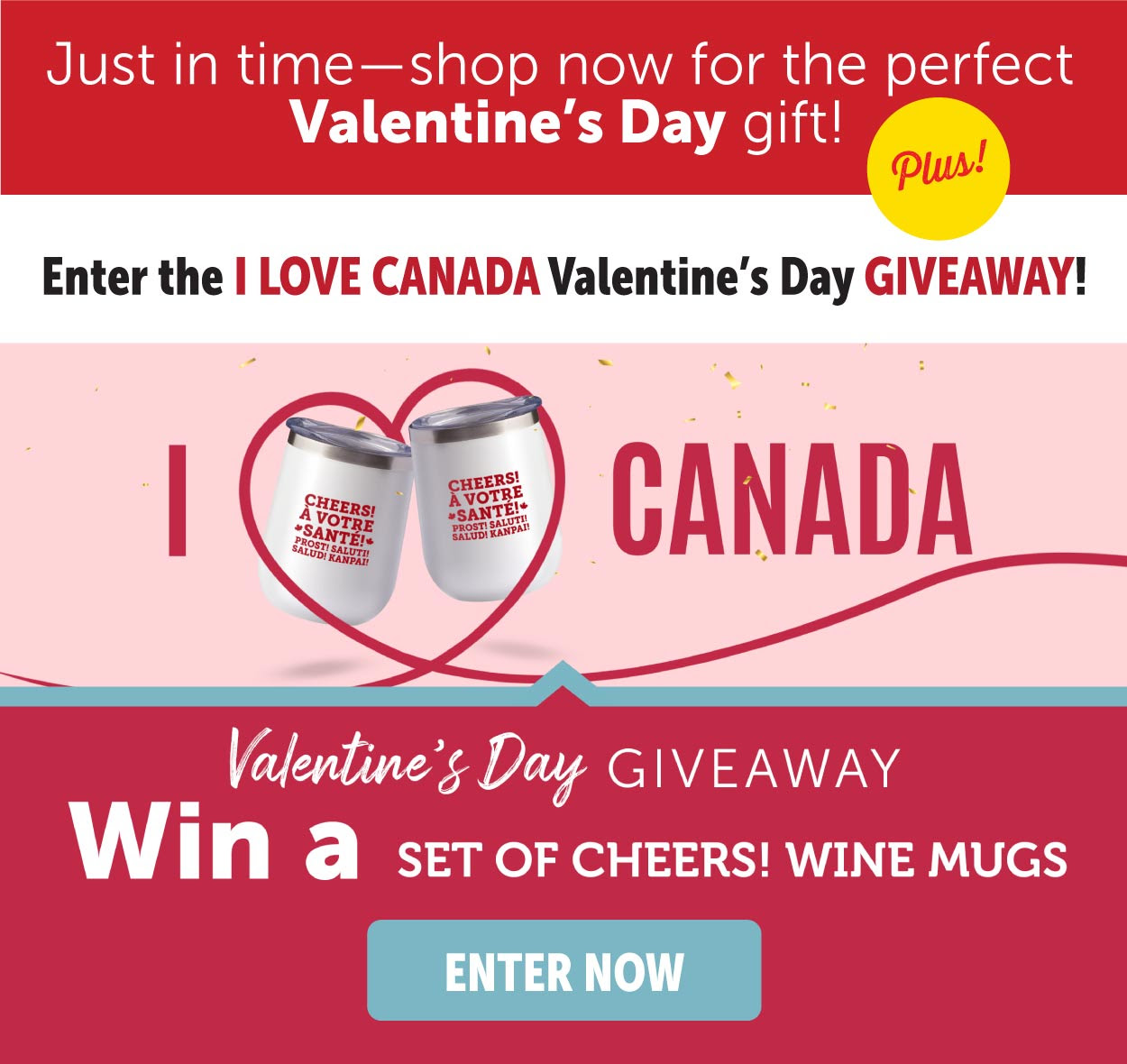 Valentine's Day Giveaway - Win a set of Cheers! Wine Mugs