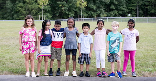 A diverse group of HHES students.