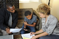 Family Fills Out Emergency Plan