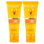 Vichy Idéal Soleil Clarify Kit com 2 Unidades  Protetor Solar Facial com Cor FPS60 - Médio