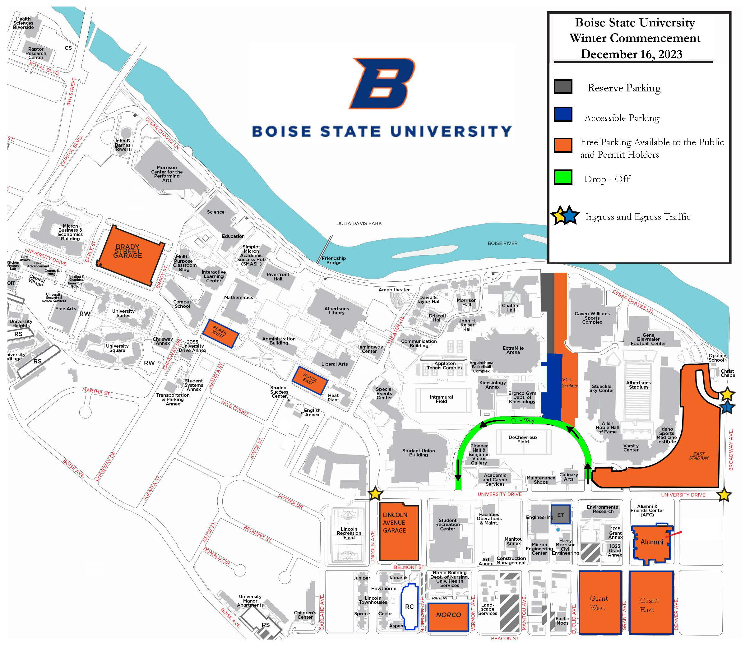 Boise State parking map