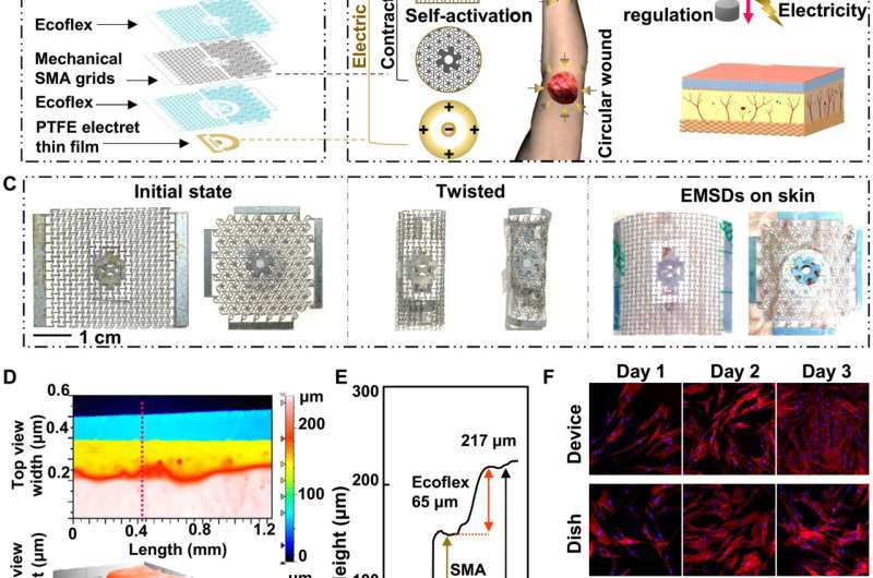 An electrically charged thin film patch used to promote wound healing