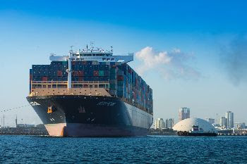 Ship leaving Pier J