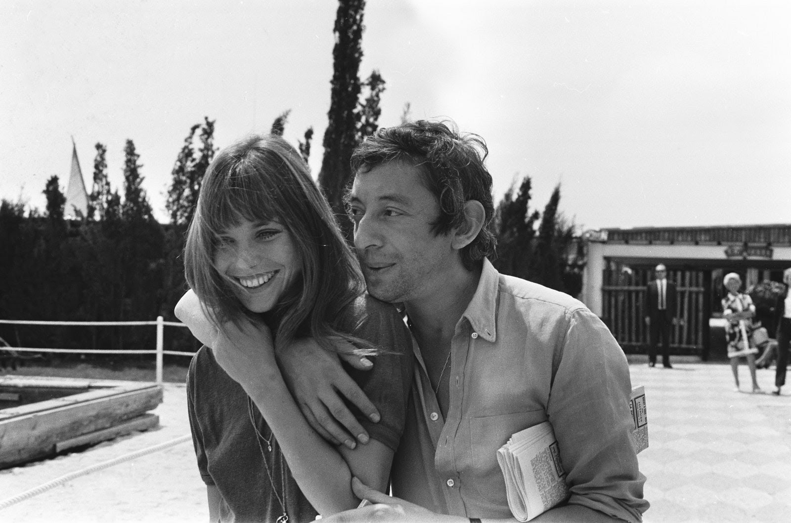 Jane Birkin y Serge Gainsbourg en un circuito de karts en 1970.