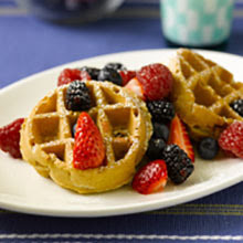 Waffles and berries.