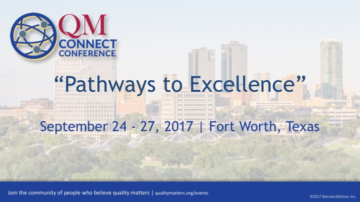 QM Connect Pathways to Excellence introductory screen
