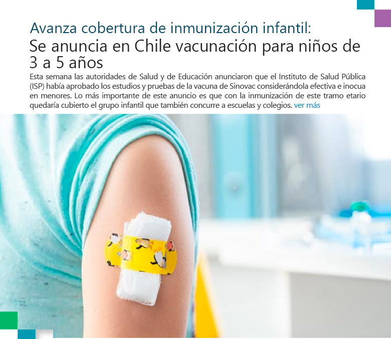 Avanza cobertura de inmunización infantil: Se anuncia en Chile vacunación para niños de 3 a 5 años