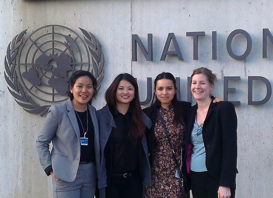 In front of the UN headquarters in Geneva