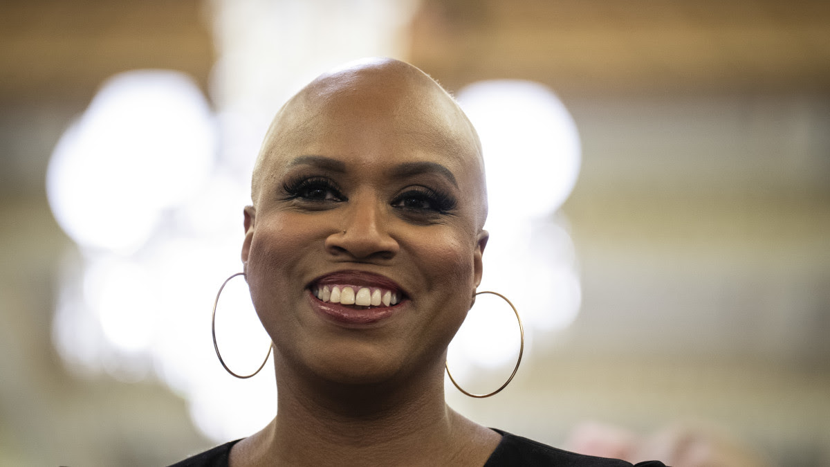 Rep. Ayanna Pressley (D-MA) speaks during a news conference to announce a joint resolution to affirm the ratification of the Equal Rights Amendment on Capitol Hill on January 31, 2023 in Washington, DC. 