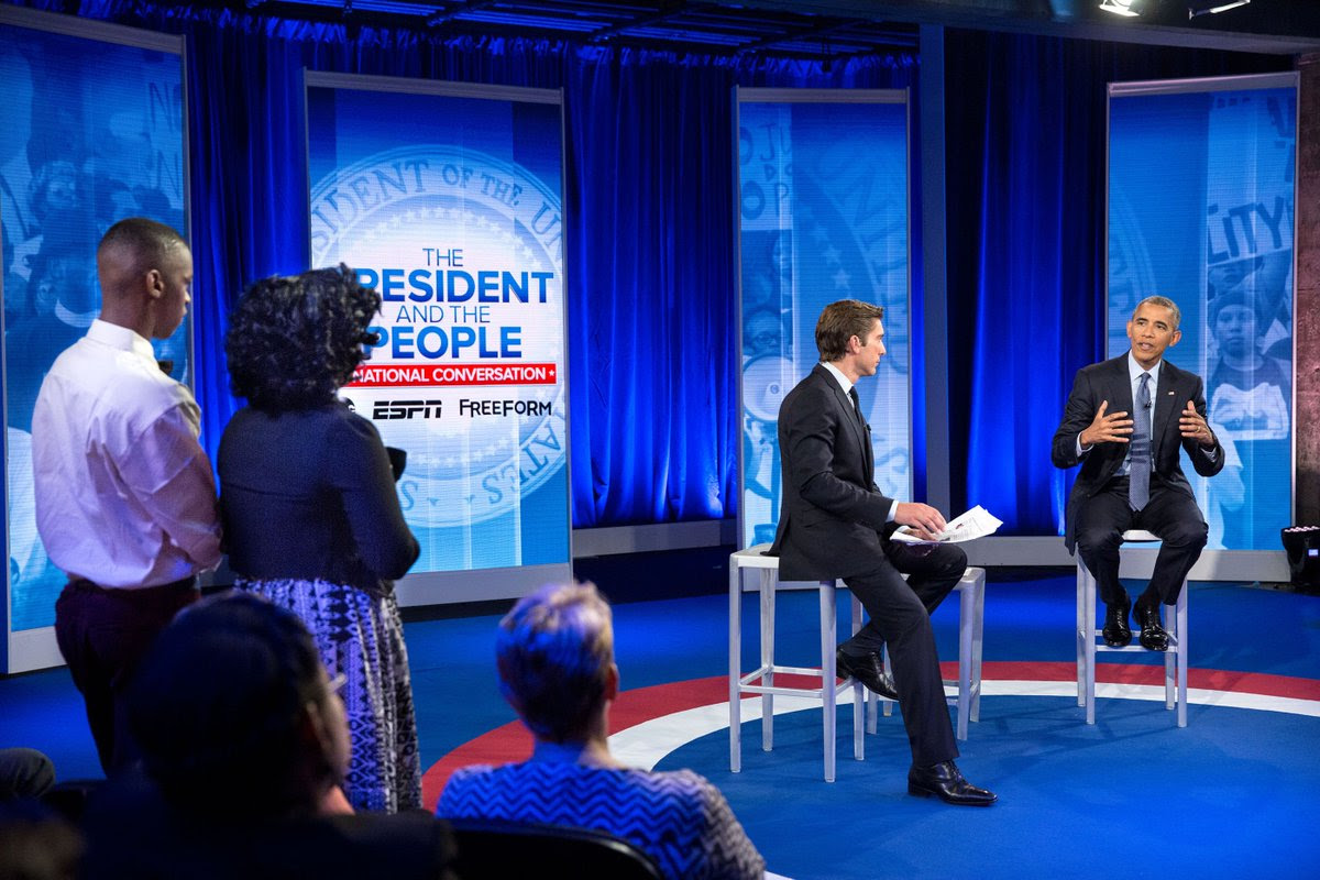 President Obama Joins a Town Hall Discussion.