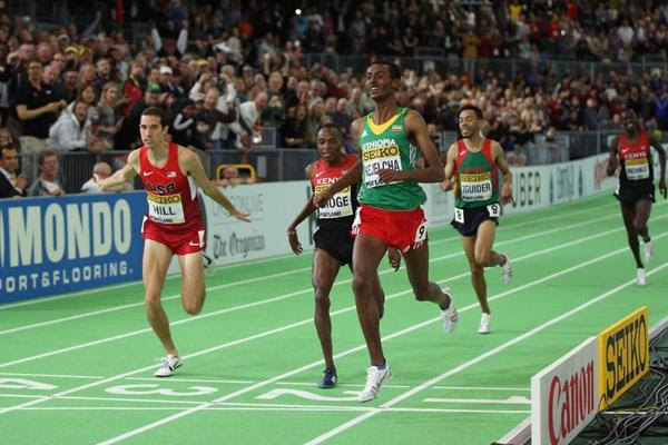 Yomif Kejelcha wins the 3000m at the IAAF World Indoor Championships Portland 2016 (Getty Images)