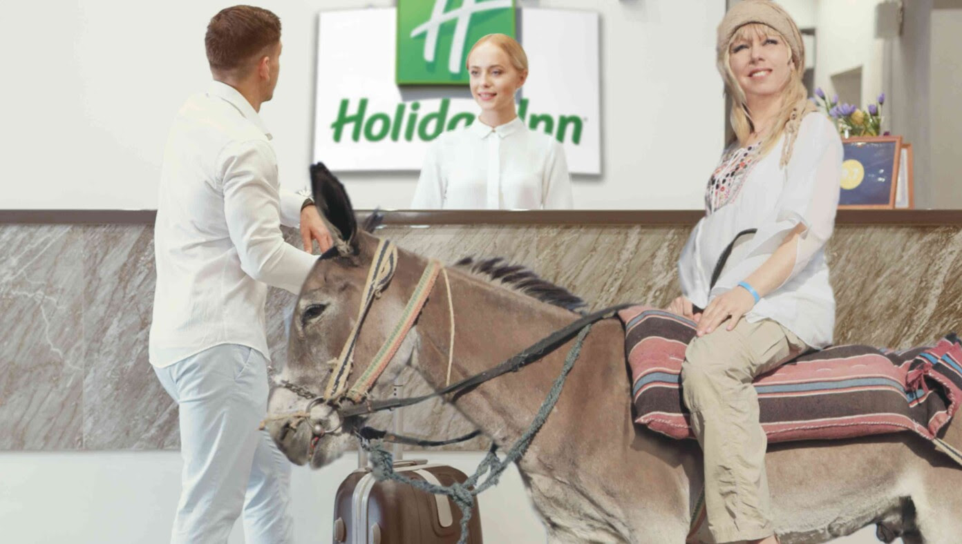 In Christmas Promotion, Holiday Inn Offers Discount To Women Who Are 9 Months Pregnant Riding On Donkeys