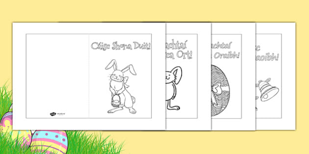 Easter Card Templates Gaeilge