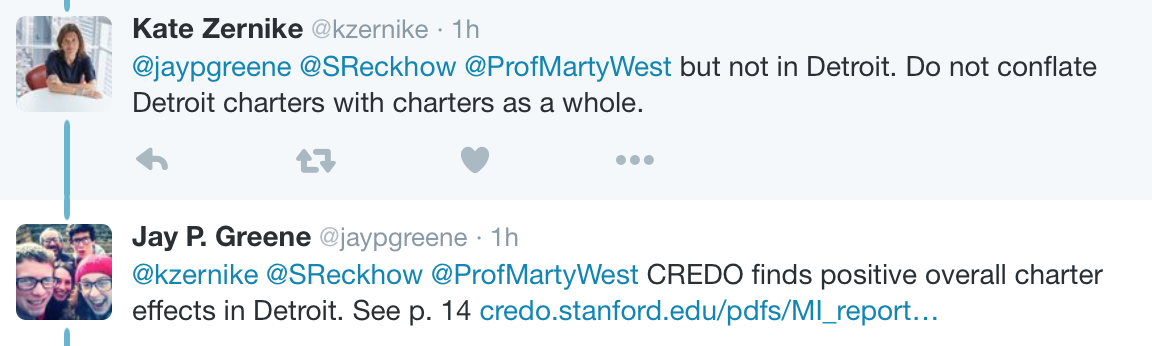 Twitter exchange over NYT's misleading reporting on charter schools