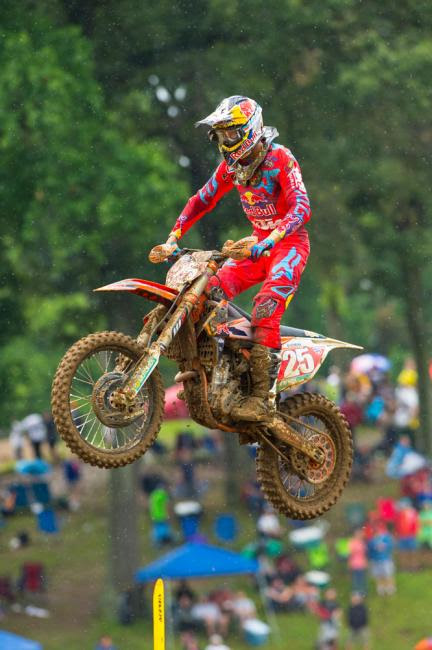 Musquin endured a tough first moto to emerge triumphant in Moto 2 and secure the overall win.Photo: Simon Cudby