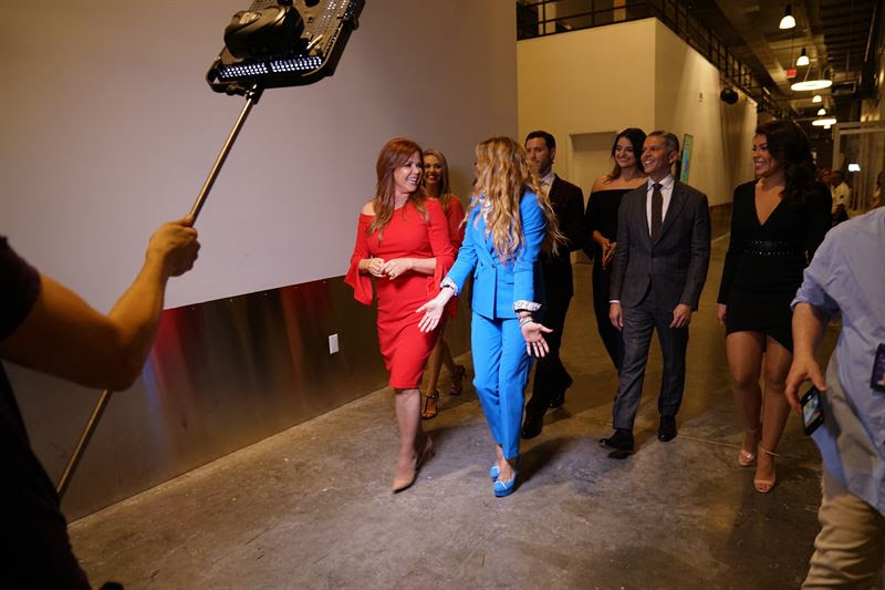 Photos Paulina Rubio as Celebrity guest at Telemundo Center