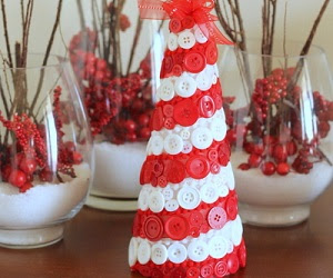 Candy Cane Button Tabletop Tree