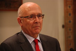 El president del Pacte Nacional pel Dret a Decidir i expresident del Parlament de Catalunya, Joan Rigol, el passat mes de febrer en la presentació del manifest Foto: ACN.