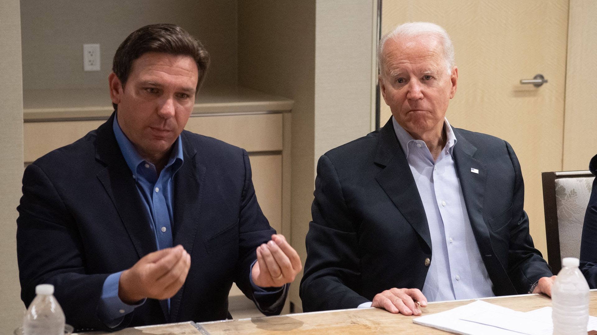 Why are Biden and DeSantis making jabs at each other in press conferences?