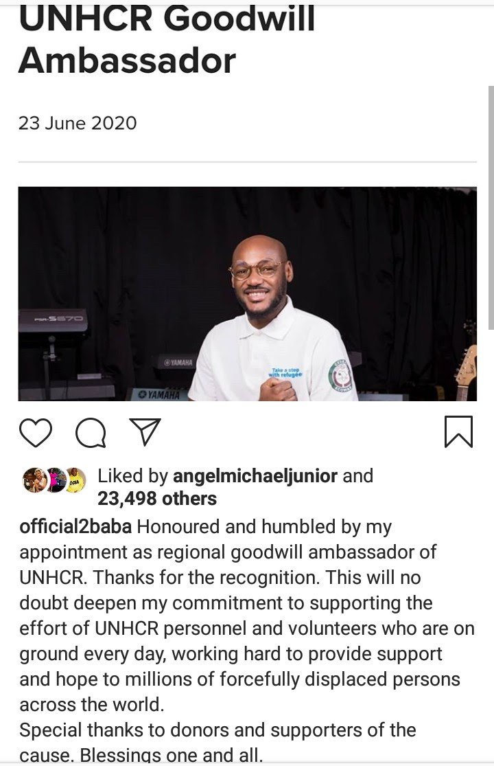 United Nations appoints Tuface Idibia as its Refugees Ambassador