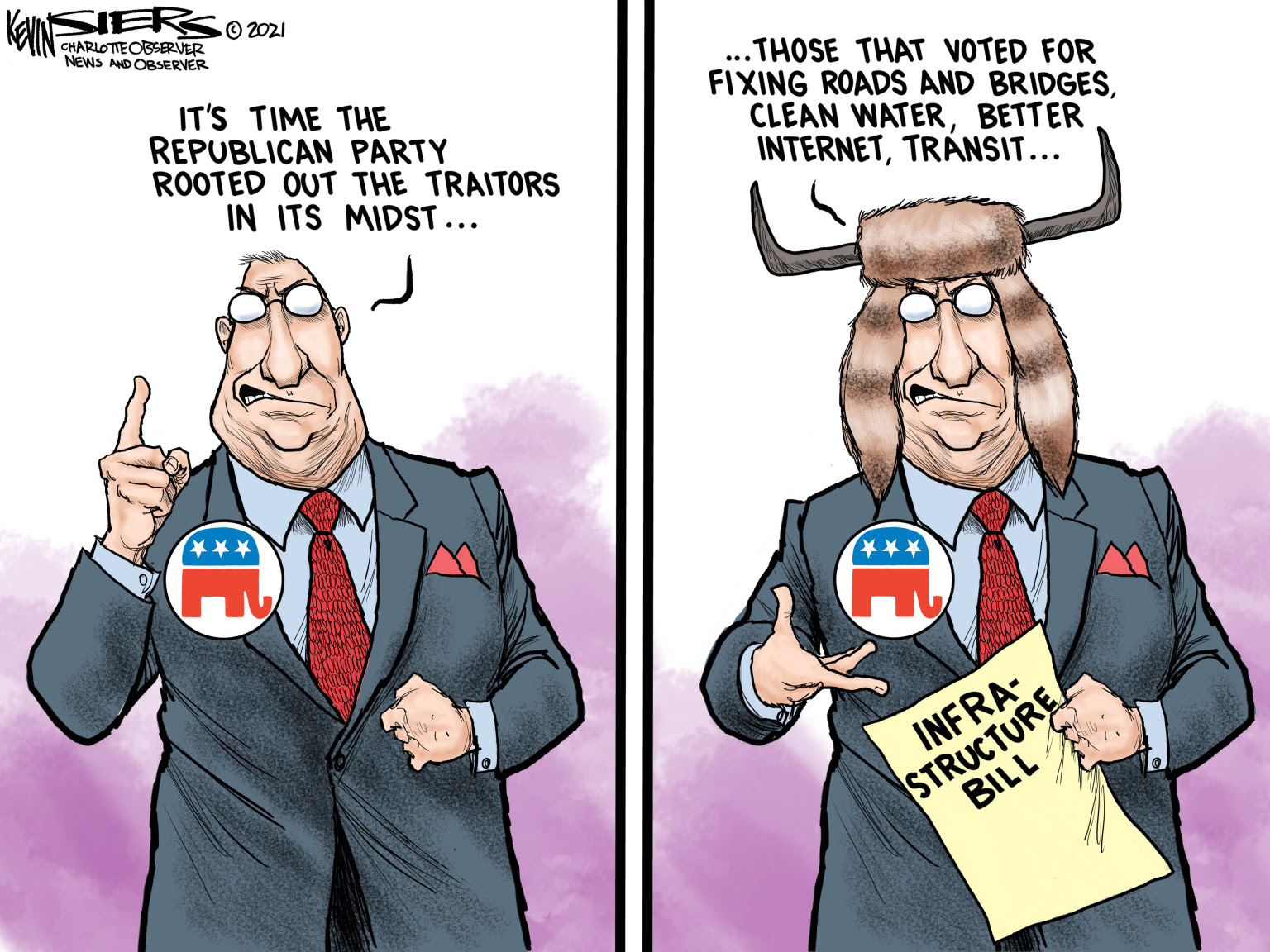Republicans attack their own for voting to get resource for their constituents.