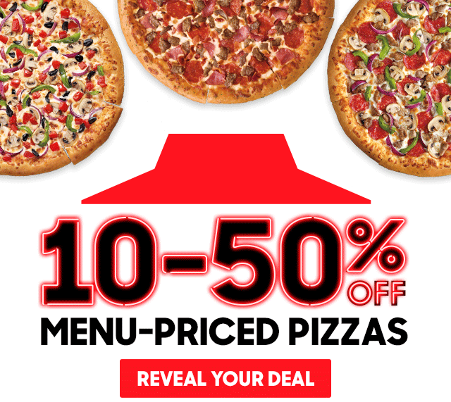 Get 10-50% Off Menu-Priced Pizzas Before it's Too Late!
