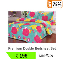 15 Designs Options - Premium Polyester Color Fast Double Bed Sheet with 2 Pillow Cover