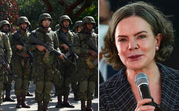 Gleisi cita gastos milionários e diz Bolsonaro conseguiu destruir as Forças Armadas