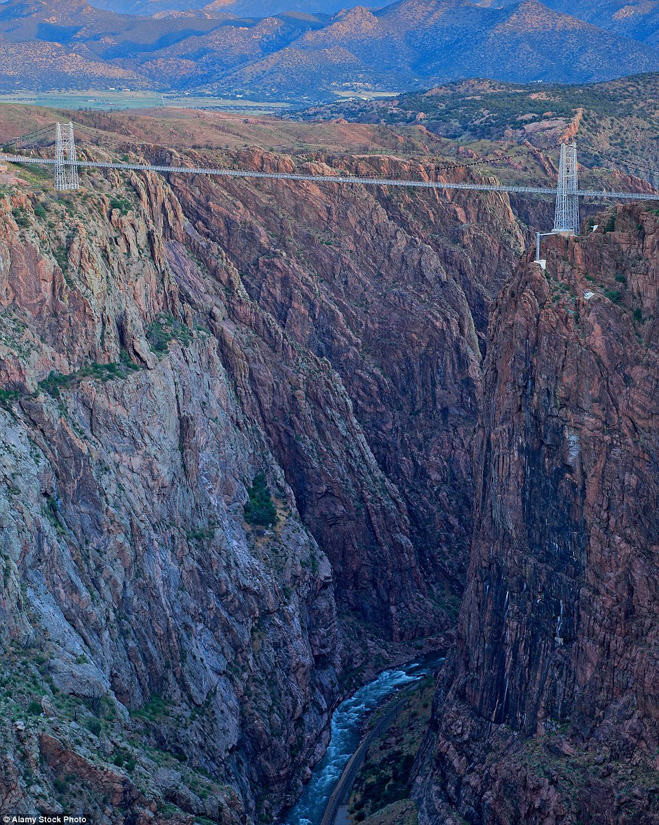 Don't                                                      look down: The                                                      Royal Gorge                                                      Suspension bridge                                                      in Colorado is                                                      America s highest                                                      suspension bridge                                                      at 1,053 feet                                                      above ground