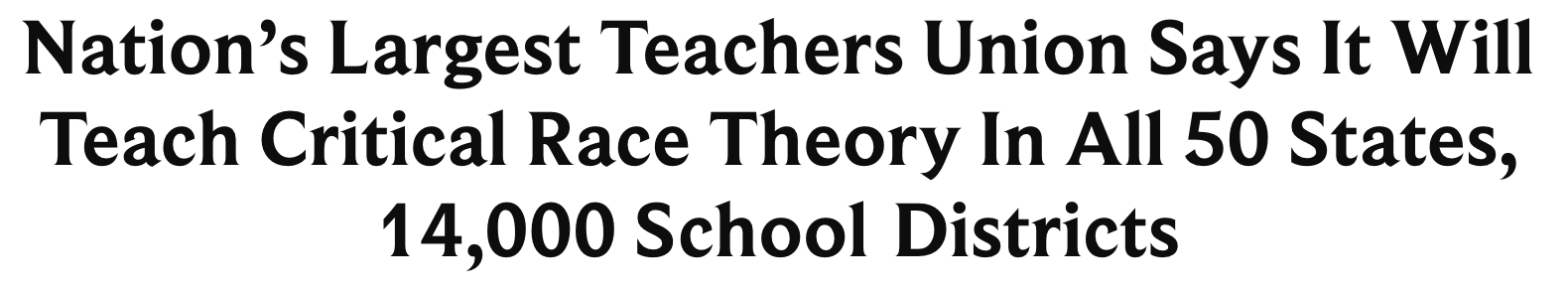 The Daily Wire Teachers Union CRT Headline