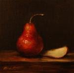 Red Pear,  Oil on 6"x6" Linen Panel - Posted on Saturday, March 7, 2015 by Carolina Elizabeth