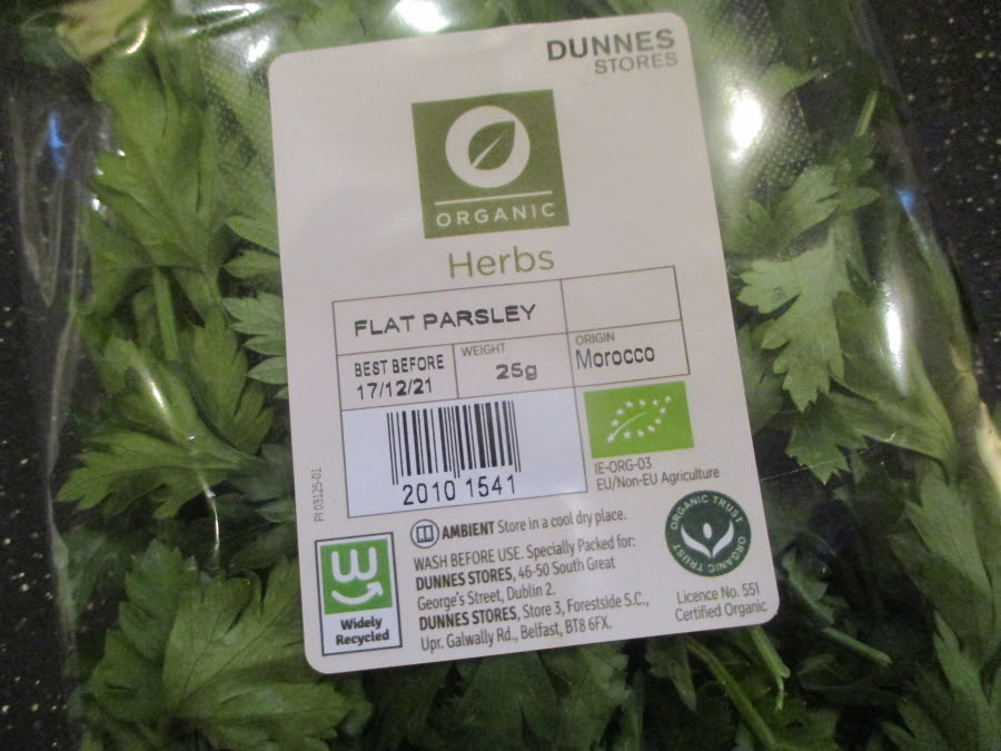 Organic flat leaf parsley imported from Morocco!