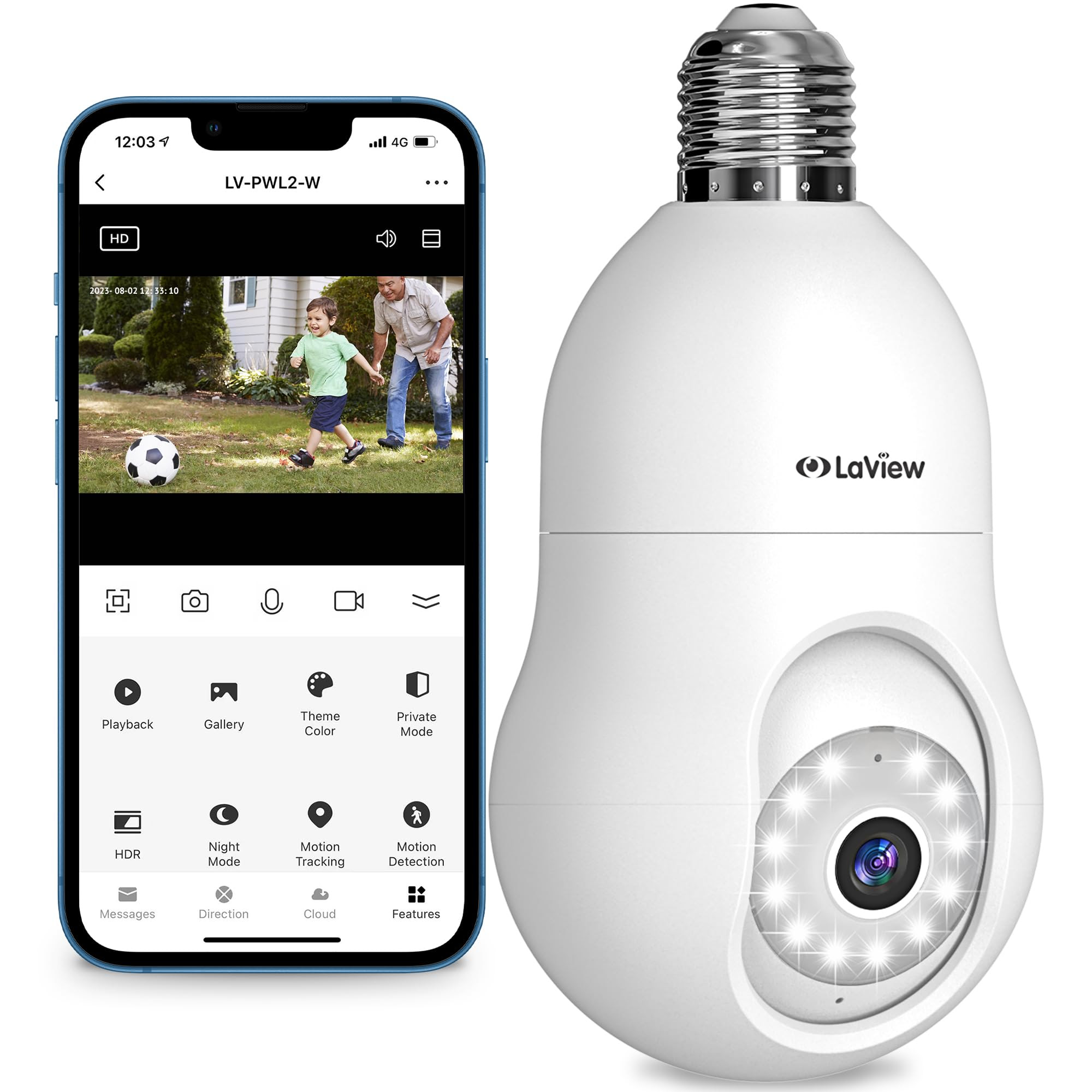 LaView 4MP Bulb Security Camera
